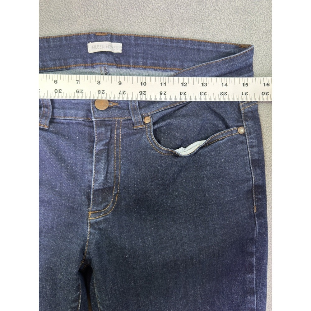 Eileen Fisher Jeans Womens 6 Blue Dark Wash Mid Rise Straight Leg Organic Cotton - Picture 3 of 8